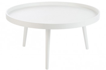 Table Basse Ronde Moderne Blanche Hellin