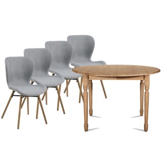 table ronde extensible Victoria + 4 chaises Matilda - Hellin