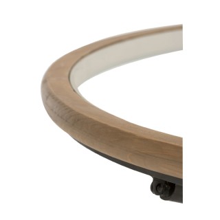 Table basse ronde de salon  verre/bois/métal - Hellin