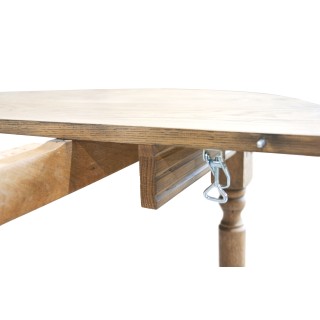 Table ronde extensible bois massif : trois rallonges centrales