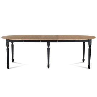 Table ronde extensible bois massif : trois rallonges centrales