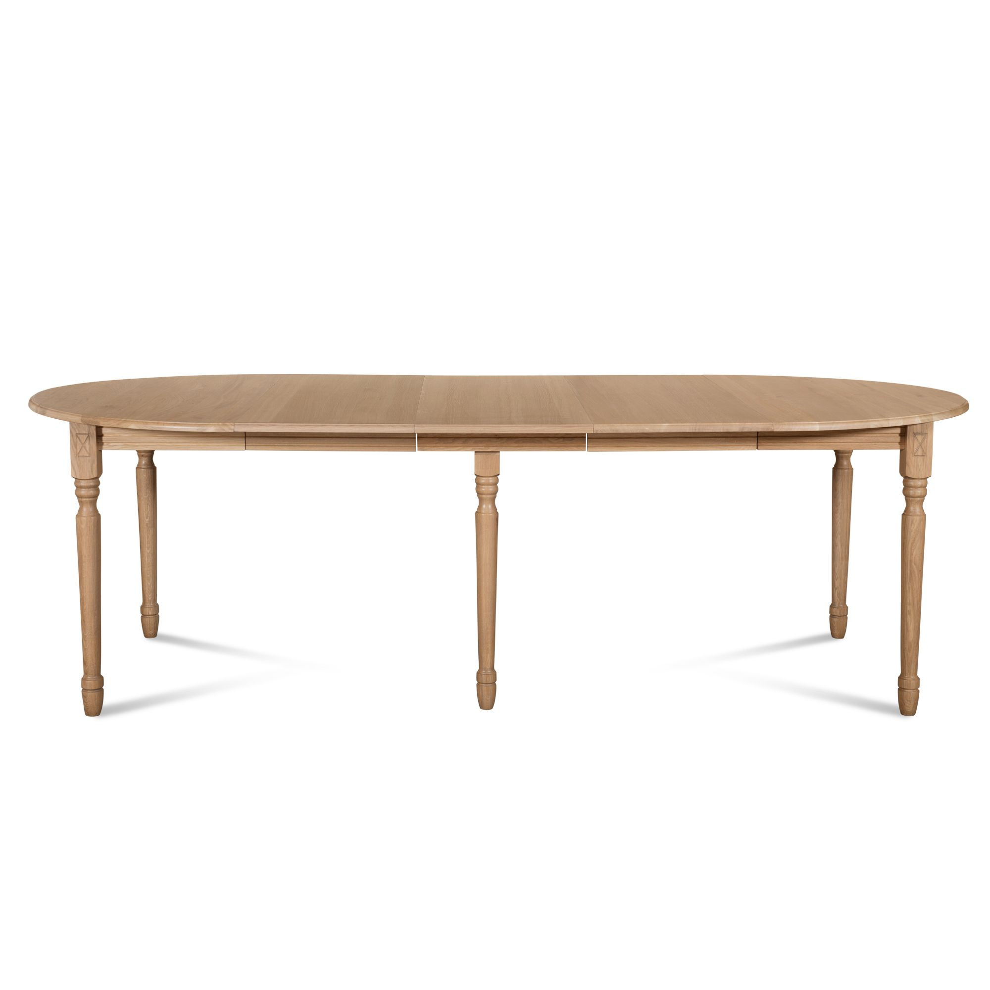 Table Ronde En Bois Massif Avec Rallonge + 6 Chaises - Lot De 7 Meubles Occasion, Couleur Marron