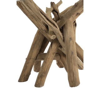 Table ronde en bois flotté et verre Noé - Hellin