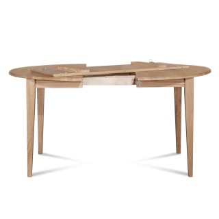 Table ronde extensible Victoria : trois rallonges et pied renfort