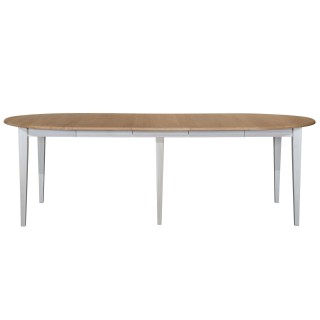Table ronde extensible Victoria : trois rallonges et pied renfort
