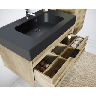 Meuble simple vasque à suspendre : acacia BENOA| HELLIN