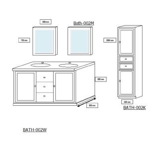 Colonne de salle de bain en chêne blanchi, 2 portes 2 tiroirs - Hellin