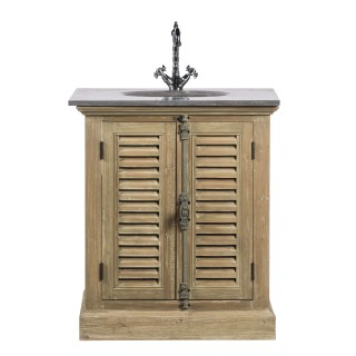 Ensemble de salle de bain : Meuble simple vasque et miroir