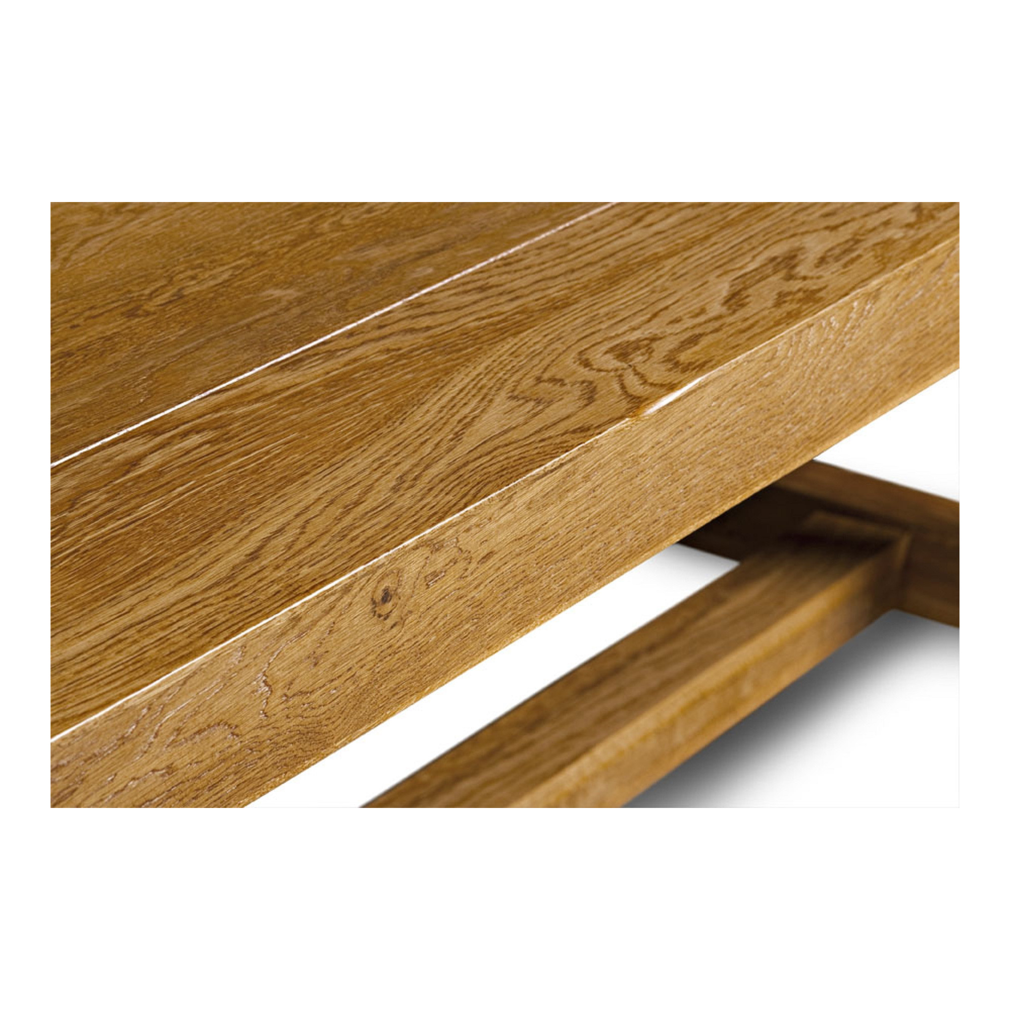 Table de fere rectangulaire Axel réalisée en Chêne assif 160x100 + 2 allonges de 45 c