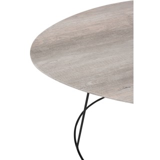 Petite table basse ovale en bois et métal - Hellin