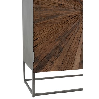 Armoire 2 portes en bois brut et métal - Hellin