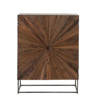 Armoire 2 portes en bois brut et métal - Hellin