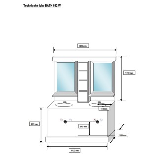 Ensemble salle de bain : double vasque, miroir, éclairage