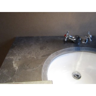 Ensemble salle de bain : double vasque, miroir, éclairage