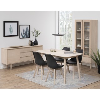 Buffet scandinave plaqué en chêne clair : 3 tiroirs - Hellin