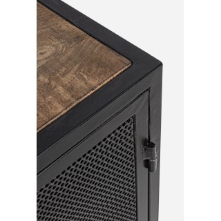 Buffet industriel en métal noir : 2 portes / 1 étagère | Hellin