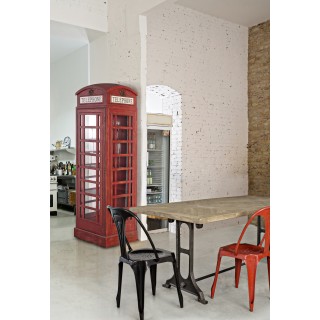 Bibliothèque cabine téléphonique rouge en bois  - HELLIN