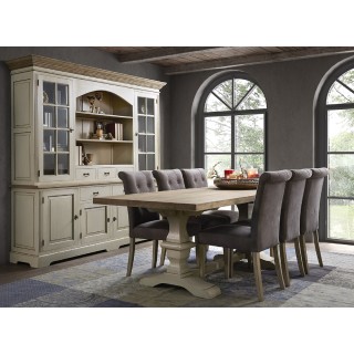 Vaisselier en bois avec nombreux rangements et vitres (avec niche) - Hellin