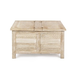 Table Basse carré en bois avec coffre Maya - Hellin