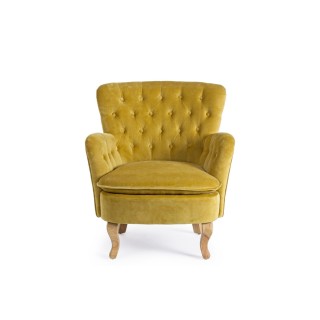 Fauteuil en bois et tissu SHERLOCK - Hellin