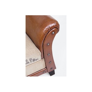 Fauteuil en bois et cuir de buffle TEXAS - Hellin