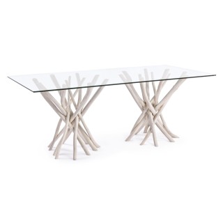 Table en teck et verre SUZANA - Hellin