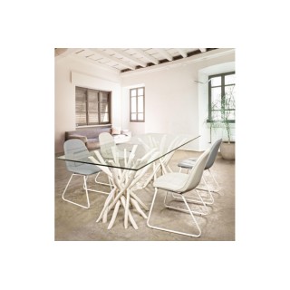 Table en teck et verre SUZANA - Hellin