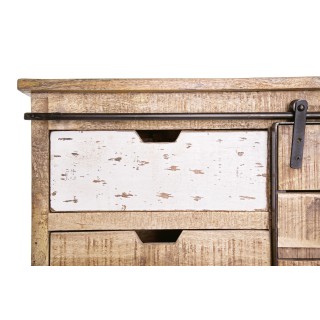 Buffet bois et métal 1 porte 4 tiroirs - Hellin