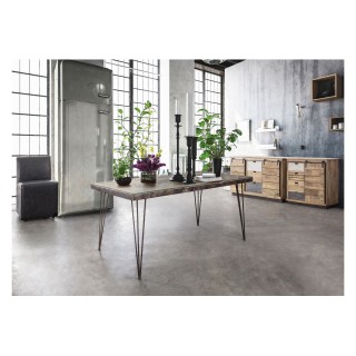 Buffet bois et métal 1 porte 4 tiroirs - Hellin