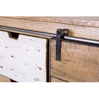 Buffet 2 portes 3 tiroirs bois et métal - Hellin