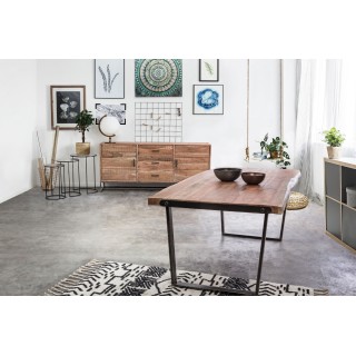 Buffet 2 portes 3 tiroirs bois et métal MICHIGAN - Hellin