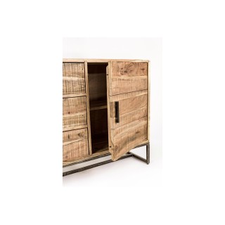 Buffet 2 portes 3 tiroirs bois et métal MICHIGAN - Hellin