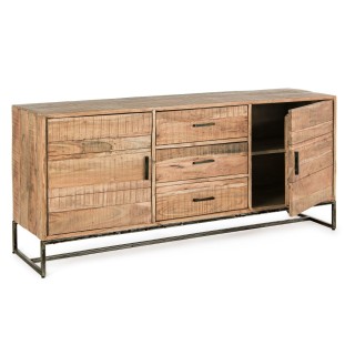 Buffet 2 portes 3 tiroirs bois et métal MICHIGAN - Hellin