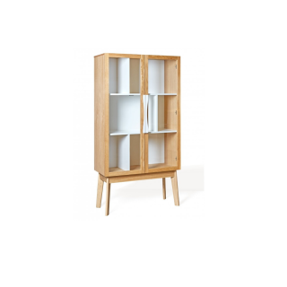 vitrine buffet scandinave en bois et portes en verre AVALON - HELLIN