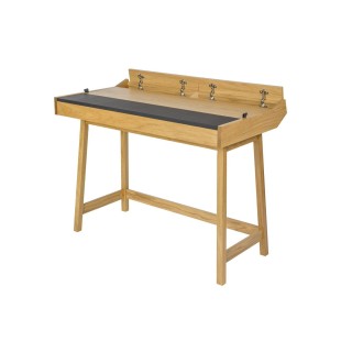 Bureau scandinave en bois et cuir HARVARD - HELLIN