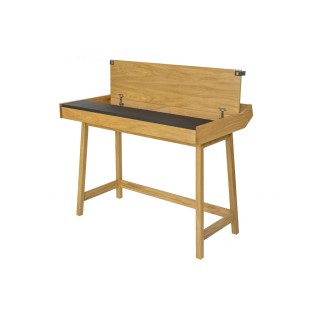 Bureau scandinave en bois et cuir HARVARD - HELLIN