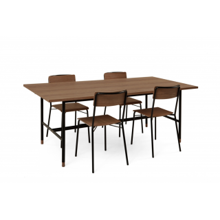 Table rectangulaire en bois et métal : style nordique | Hellin