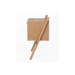 Chevet moderne nordique en chêne 1 tiroir et 1 niche TURKU - HELLIN