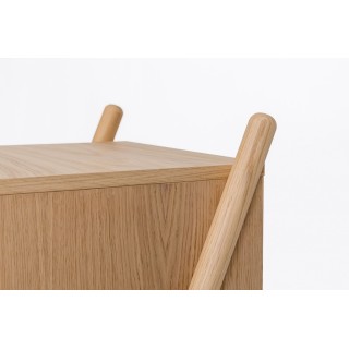 Chevet moderne nordique en chêne 1 tiroir et 1 niche TURKU - HELLIN