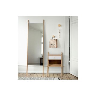 Chevet moderne nordique en chêne 1 tiroir et 1 niche TURKU - HELLIN