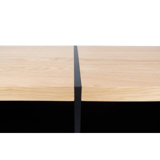 Meuble TV bas moderne de rangement en bois et métal | Hellin