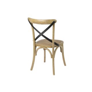 Chaise bistrot bois et métal  lot de 2 | Hellin