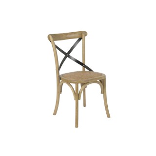 Chaise bistrot bois et métal  lot de 2 | Hellin