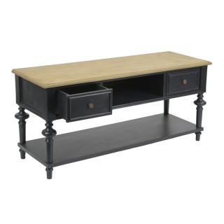 Meuble tv bas en bois / coloris noir ou blanc - Hellin