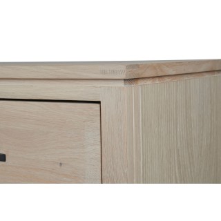 Meuble TV suspendu en bois massif : Deux tiroirs | Hellin