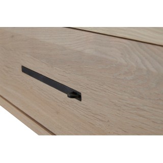 Meuble TV suspendu en bois massif : Deux tiroirs | Hellin