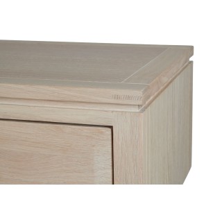 Meuble TV suspendu en bois massif : Deux tiroirs | Hellin