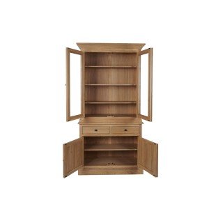 Buffet deux portes en bois massif avec portes ouvertes