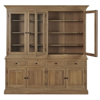 vaisselier en chene massif Victoria avec portes ouvertes