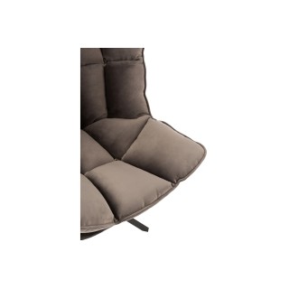 Fauteuil moderne relax en tissu gris et métal FENIX - HELLIN